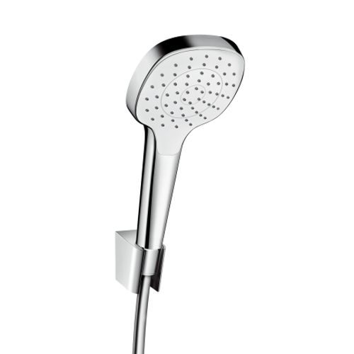 Hansgrohe-HG-Brausenset-Croma-Select-E-1jet-Porter-weiss-chrom-Brauseschlauch-1250mm-26424400 gallery number 1